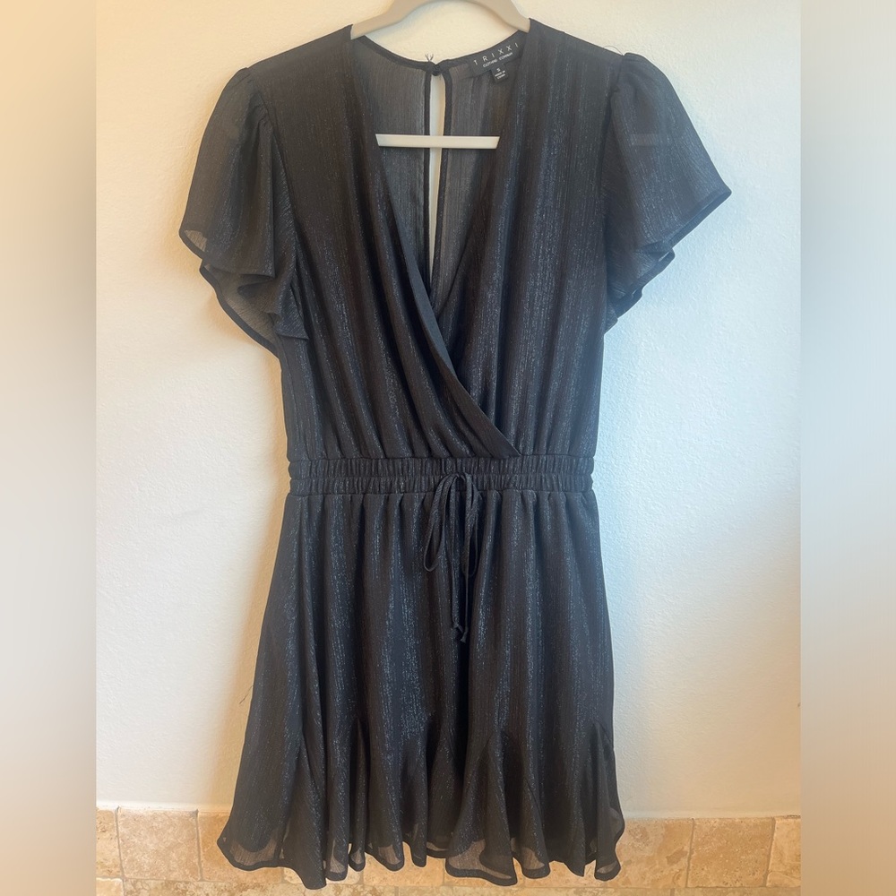 Black Shimmer Short Dress